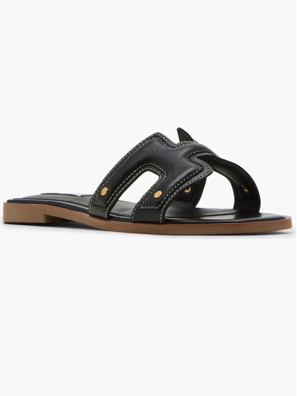Steven Madden New York Harlien Studded Slide Sandal Black Size 8 NWT
